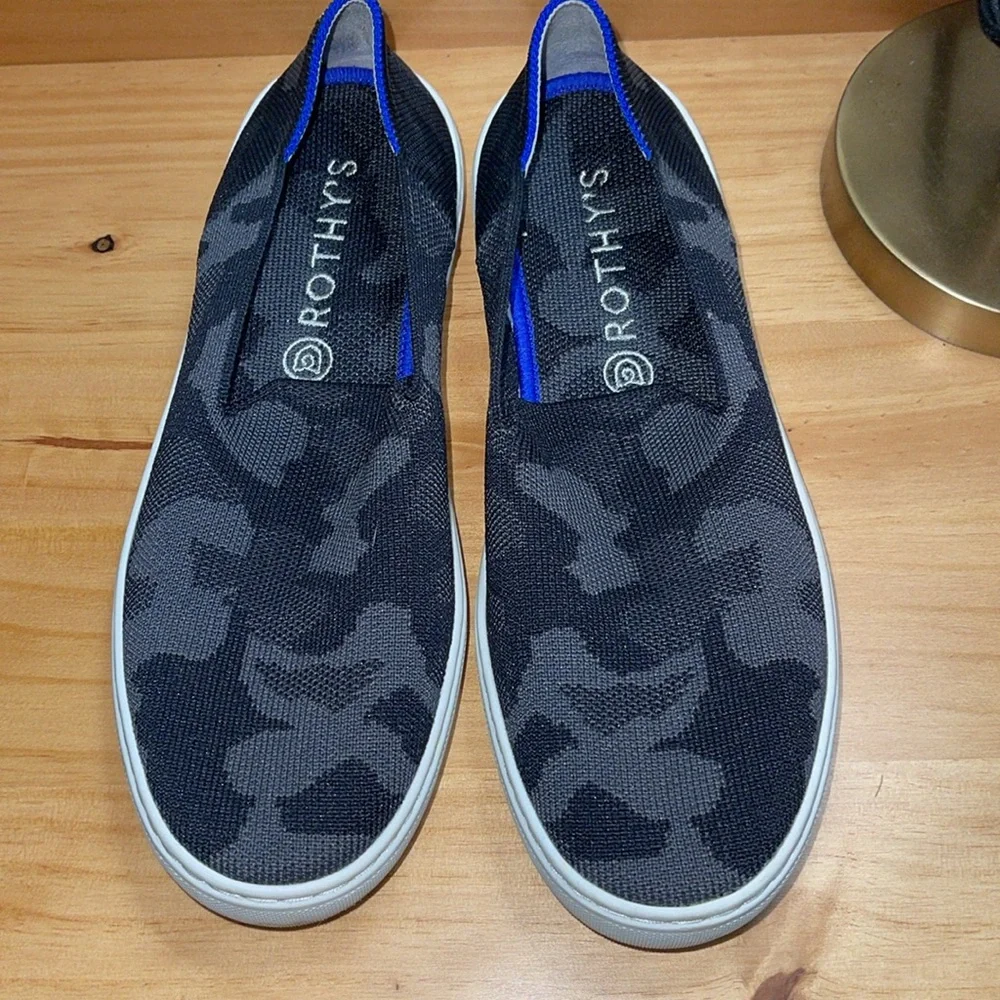 Rothy’s The Sneaker Original Slip On Sneaker Gray Camo‎ Textile Shoes